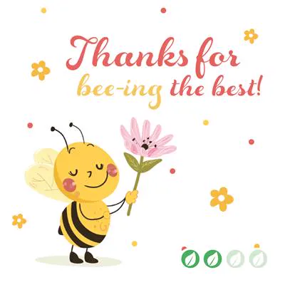 Wenskaart Thanks Bee